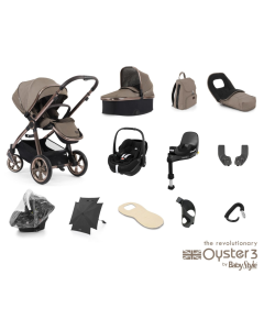 BabyStyle Oyster 3 Ultimate 12 Piece Maxi Cosi Pebble 360 Pro2 Travel System Bundle - Mink