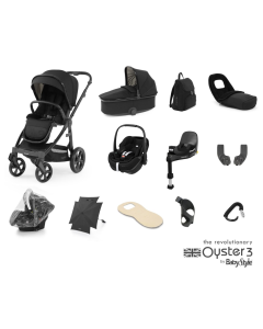 BabyStyle Oyster 3 Ultimate 12 Piece Maxi Cosi Pebble 360 Pro2 Travel System Bundle - Pixel