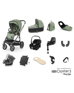 BabyStyle Oyster 3 Ultimate 12 Piece Maxi Cosi Pebble 360 Pro2 Travel System Bundle - Spearmint