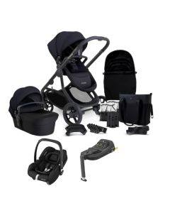 iCandy Orange 4 Pushchair with Maxicosi Cabriofix i-Size Car Seat and Base Compelte Travel System Bundle - Black Edition