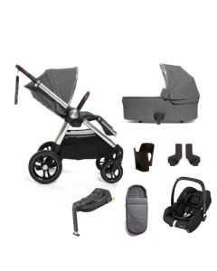 Mamas & Papas Ocarro Pushchair 7 Piece Maxi Cosi Cabriofix I-Size Car Seat & Base Bundle - Grey Mist