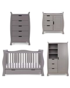 Obaby Stamford Luxe 4 Piece Room Set - Taupe Grey