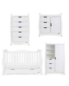 Obaby Stamford Luxe 4 Piece Room Set - White