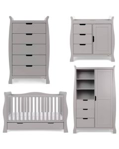 Obaby Stamford Luxe 5 Piece Room Set - Warm Grey