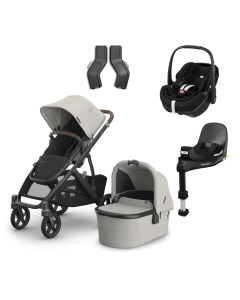 UPPAbaby Vista V3 Pushchair & Carrycot with Maxicosi Pebble360 Pro2 Car Seat and Base Bundle - Savannah