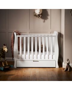 Obaby Stamford Space Saver Sleigh Cot & Cot Top Changer - White