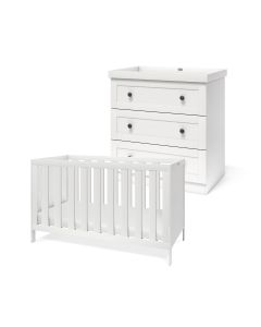 Silver Cross Bromley Cot Bed & Dresser Set - White