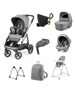 Peg Perego Veloce TC Stroller 11 Piece Travel System Bundle - Mercury