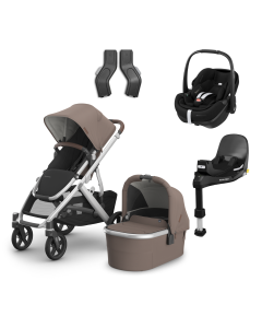 UPPAbaby Vista V3 Pushchair & Carrycot with Maxicosi Pebble360 Pro2 Car Seat and Base Bundle - Theo