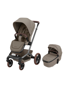 Maxi Cosi Fame Stroller & Carrycot - Twillic Truffle (Brown Wheels)