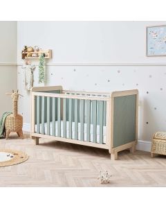 Tutti Bambini Kuba Cot Bed - Golden Oak/Sage Weave