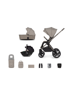 Venicci Upline2 3in1 Pushchair with Tiago 360 Beige Car Seat Bundle - Taupe