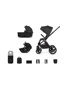 Venicci Upline2 3in1 Pushchair with Tiago 360 Black Car Seat Bundle - All Black