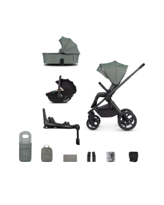 Venicci Upline2 3in1 Pushchair with Tiago 360 Beige Car Seat and Base Bundle - Aloe