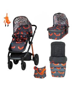 Cosatto Wow 2 Pram and Accessories Bundle - Charcoal Mister Fox